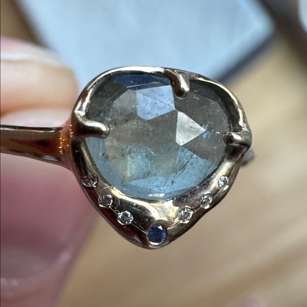 Sirciam 14k yellow gold Sky Shower Tourmaline Ring 8 $1453 - Picture 2 of 15